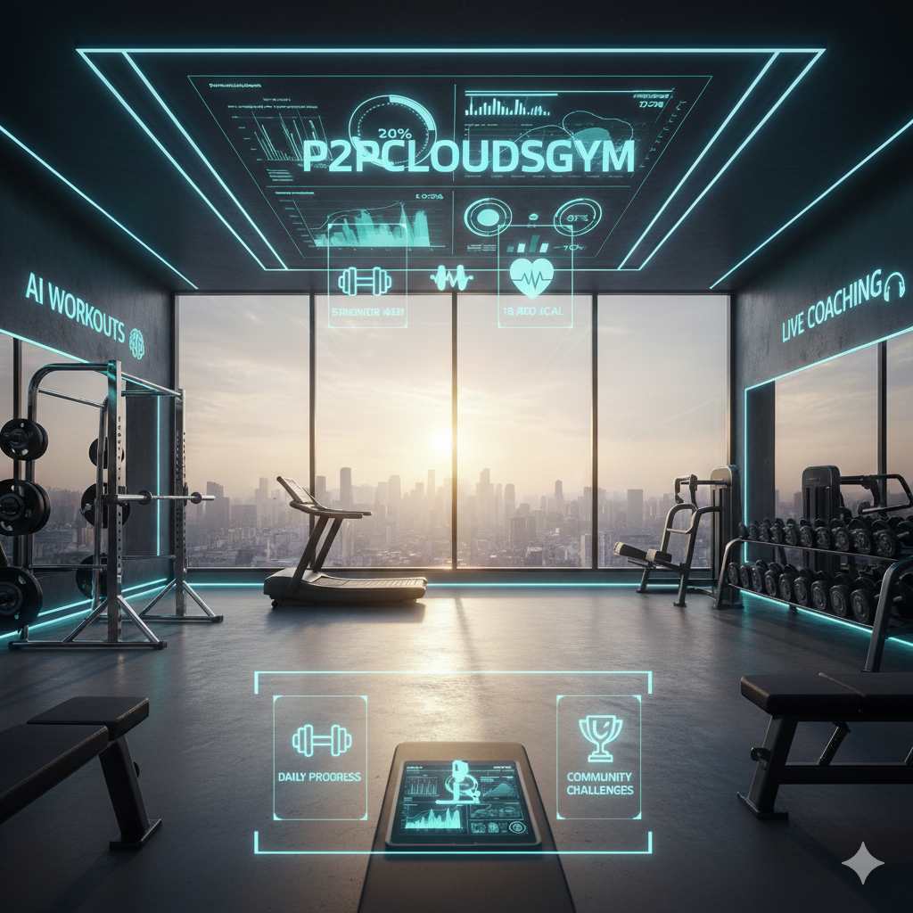 Digital fitness dashboard showing progress analytics and real-time performance tracking.